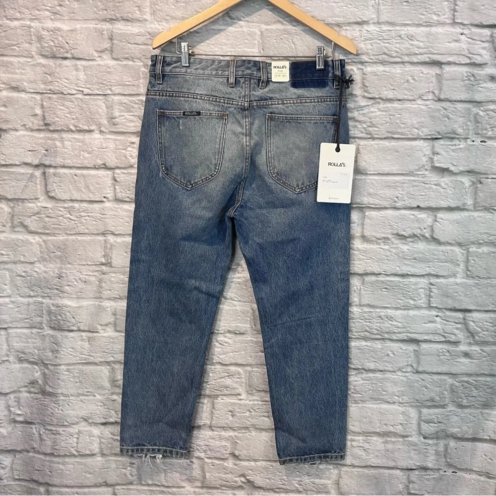 NWT ROLLA’S 34x25” STUBS Slim Short Leg - Stoned Rip Jeans (SAMPLE) - Picture 10 of 12